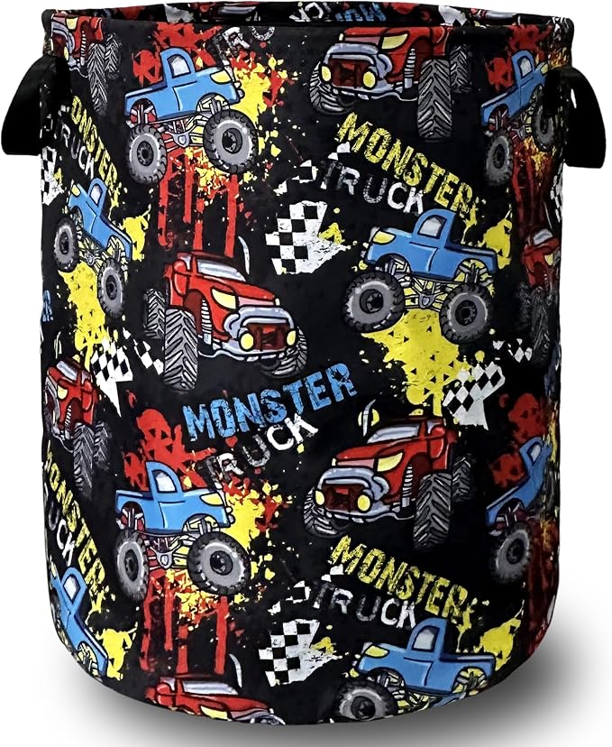 Funny Cars Printed Laundry Basket Foldable by SELIONLIKN
