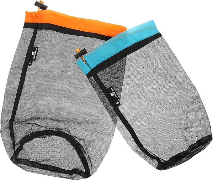 BESPORTBLE 2pcs Drawstring Mesh Travel Bag Clothes Pouch Portable Storage by BESPORTBLE