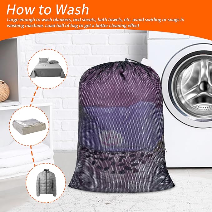 Polecasa Extra Heavy Duty Large Diamond Mesh Laundry Bags - Image 6