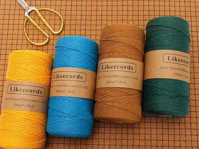 Macrame Cord, 2mm x 219yard Cotton Twine String Cord, Natural White Cotton Rope - Image 5