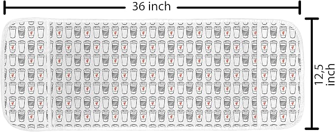 Lunarable Coffee Microwave Oven Cover, Coffee Cups Go - Image 2