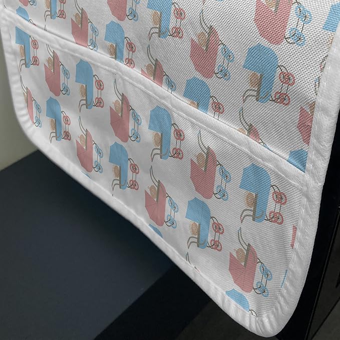 Ambesonne Cartoon Microwave Oven Cover, Pattern of Strollers - Image 3