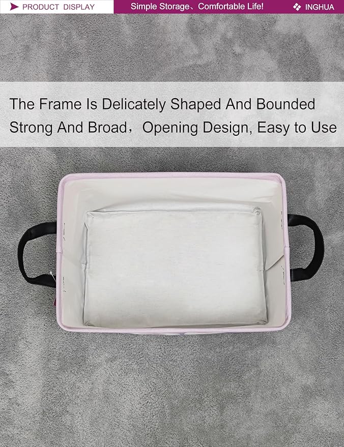 Rectangular Storage Basket Fabric Organizer Bin - Image 8