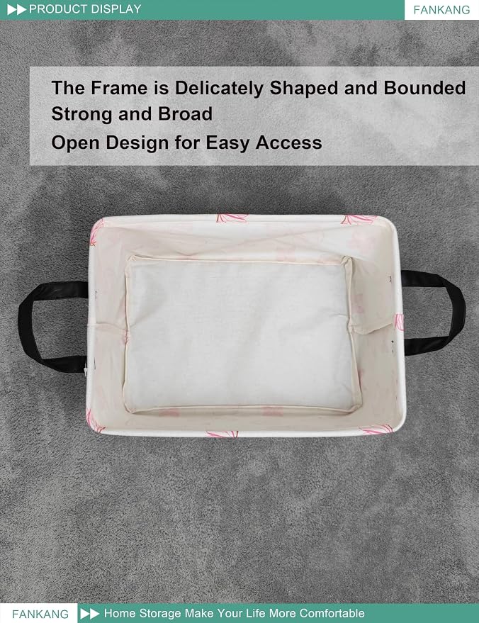FANKANG Storage Bins, Nursery Hamper Canvas Laundry Basket Foldable - Image 7