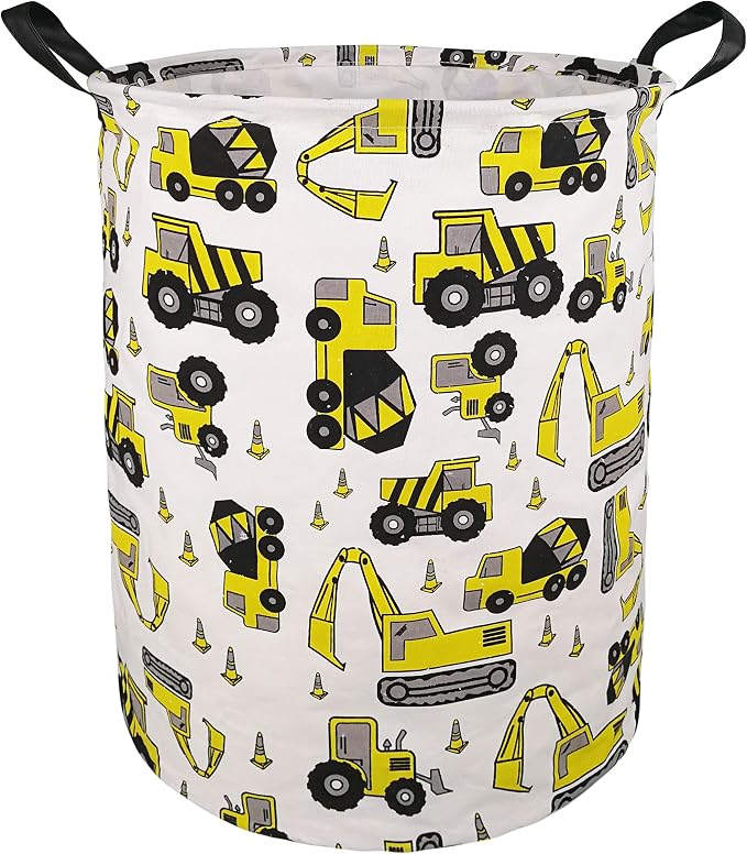 KUNRO Round Laundry Gift Basket Storage Hamper, Clothes Storage Organizer Bins by KUNRO