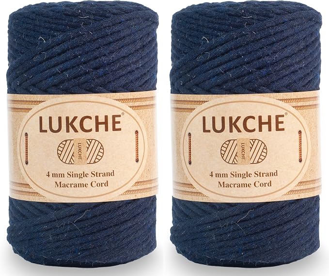 Single Strand Cotton Macrame Cord 4mm by LUKCHE