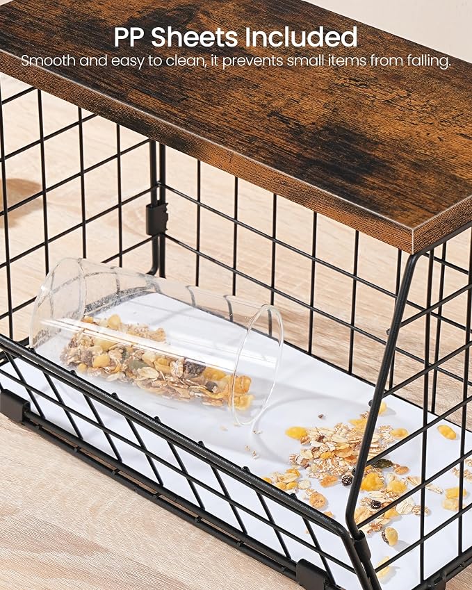 2-Tier Fruit Basket for Kitchen, Stackable wire basket - Image 3