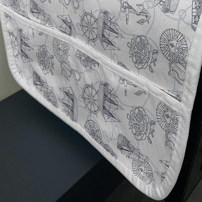 Ambesonne Compass Microwave Oven Cover, Sailing Boat Pattern Antique Ships - Image 3