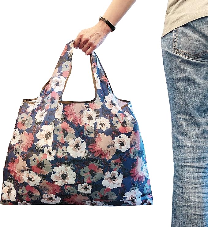 allydrew Large Foldable Tote Nylon Reusable Grocery Bag - Image 6