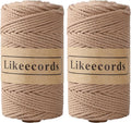 2 Rolls of Cotton Macrame Cord 3mm x 100m, 3 Strand Twisted, Macrame Rope by Likeecords