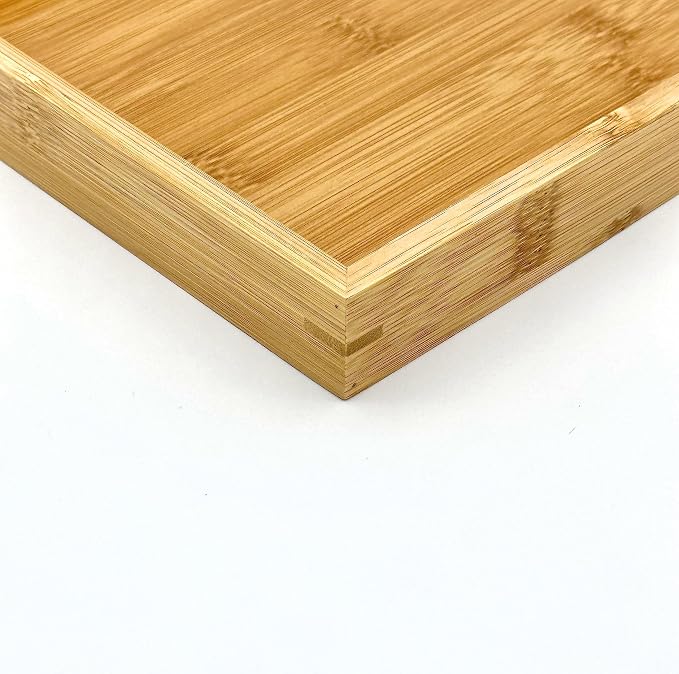 Bam & Boo Natural Bamboo Serving Tray Modern Rectangular - Image 6
