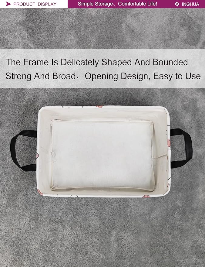 Rectangular Storage Basket Fabric Organizer Bin - Image 7