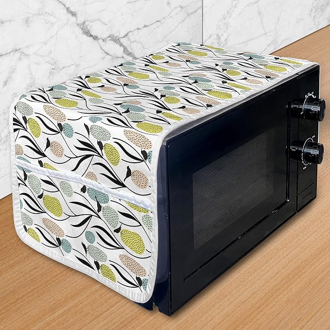Ambesonne Spring Microwave Oven Cover, Abstract Botanical Pattern by Ambesonne