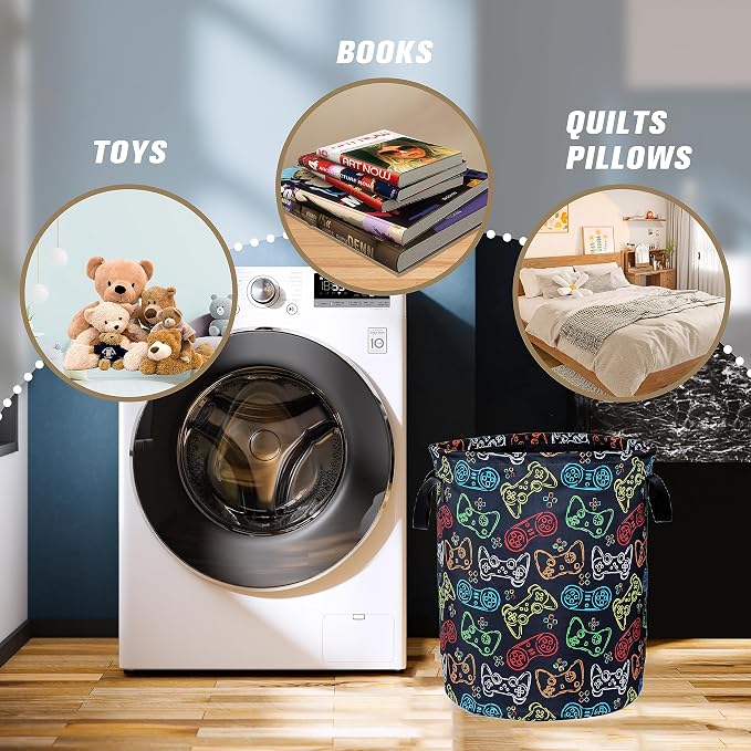 Color Game Machine Laundry Basket Funny Foldable Waterproof Oxford Cloth Tote - Image 5