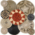 Tatuo 11 Pcs Boho Wall Basket Decor Decorative Bulrush Woven Basket Wall Decor by Tatuo