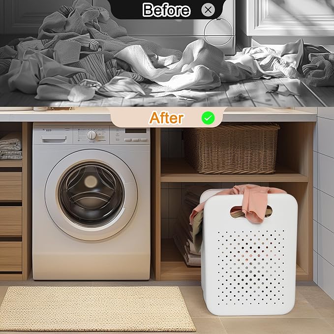 Small Collapsible Laundry Basket, Space-Saving Wall-Mounted Hamper - Image 5