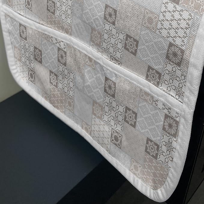 Ambesonne East Microwave Oven Cover, Oriental Checkered Pattern Grid Style - Image 3
