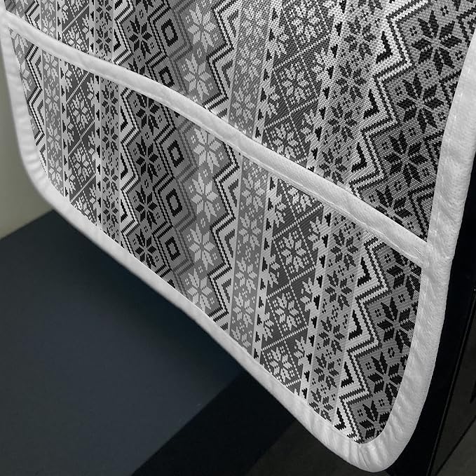 Ambesonne Nordic Microwave Oven Cover, Knitting Theme Chevron Pixel Art Pattern - Image 3