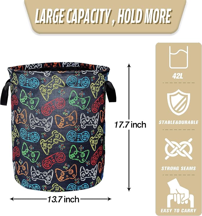 Color Game Machine Laundry Basket Funny Foldable Waterproof Oxford Cloth Tote - Image 2