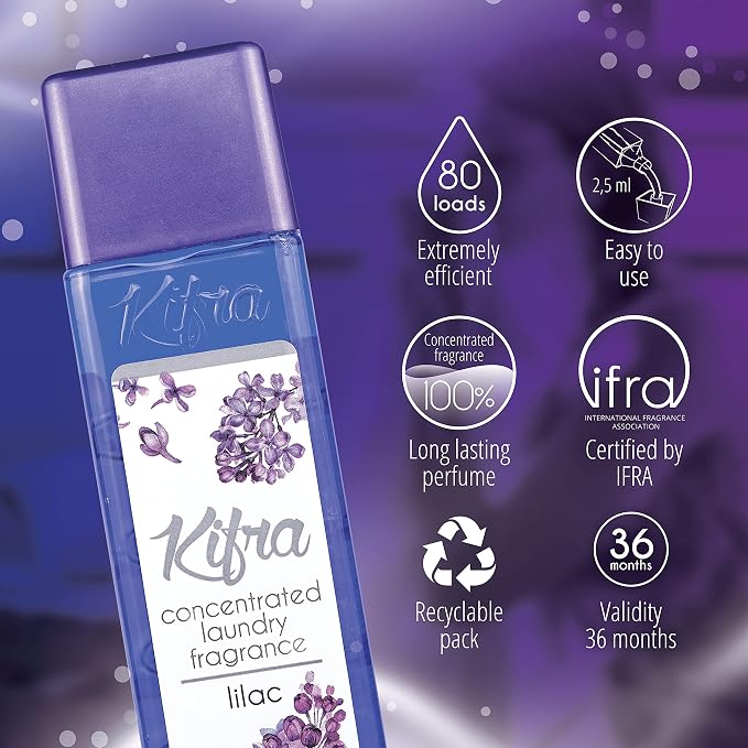 KIFRA Lilac Concentrated Laundry Fragrance 6.76 Fl Oz 200ml 80 Washing Cycles - Image 3