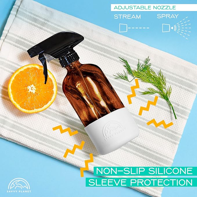 SAVVY PLANET Empty Amber Glass Spray Bottles - Image 3