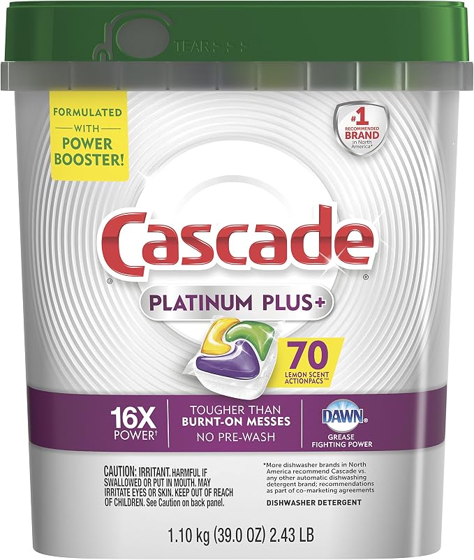 Cascade Platinum Dishwasher Pods, ActionPacs Dishwasher Detergent by Cascade
