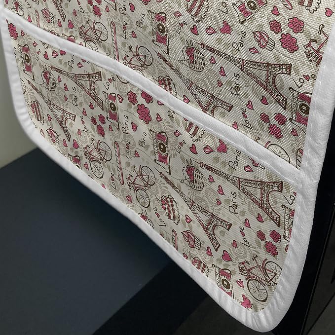 Ambesonne Romantic Microwave Oven Cover, Europe French Paris Themed Eiffel - Image 3