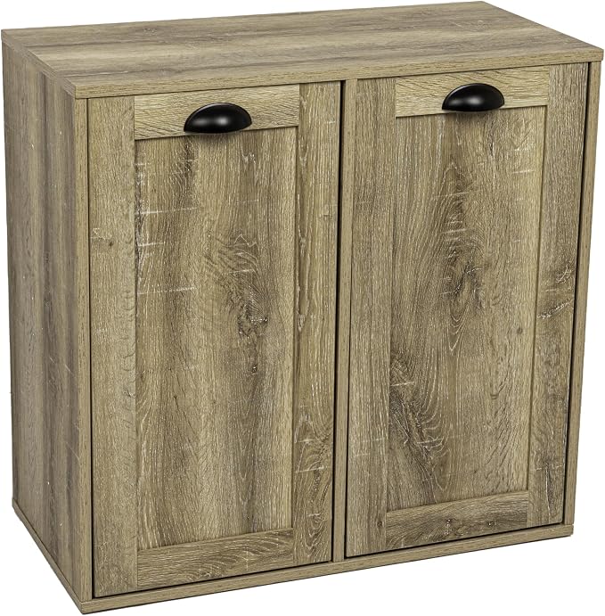 Household Essentials Laundry Sorter Cabinet, Oak Finish by HouseholdEssentials