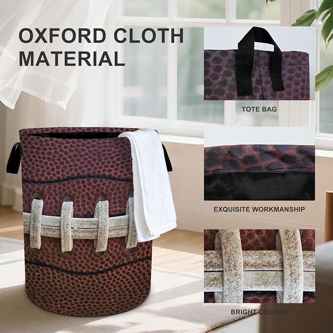 Football Laundry Basket Storage Bin Foldable Laundry Hamper Clothes Storage - Image 3