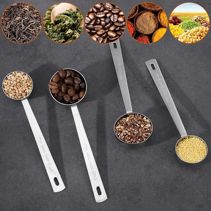 4 Pcs Tablespoon Measuring Spoon 1 & 2 Tablespoon Scoops 15 & 30 ML Stainless - Image 6