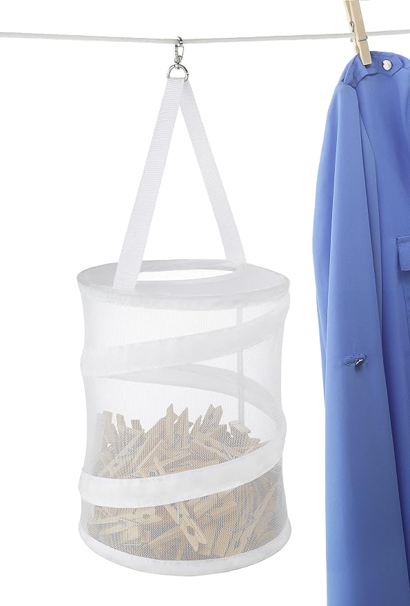 Whitmor Pop and Fold Clothespin Bag White - Image 2