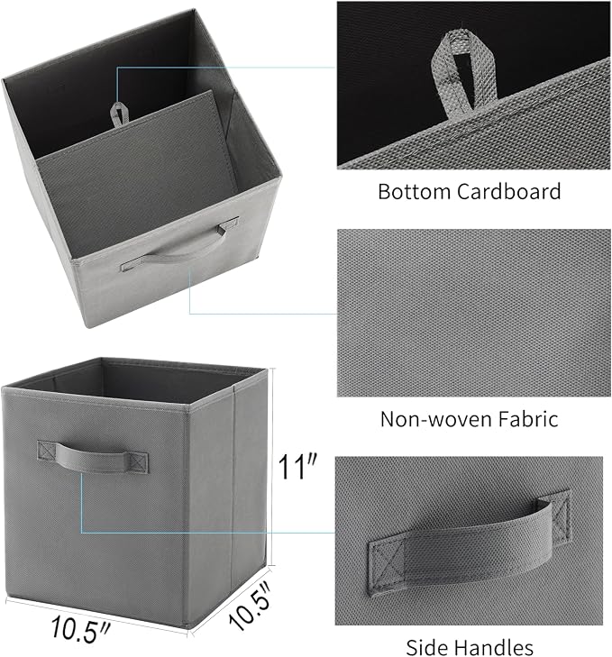 MAX Houser 6 Pack Foldable Fabric Storage Bins - Image 3