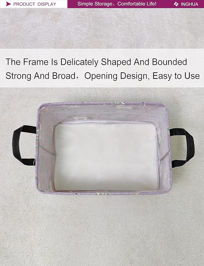 Rectangular Storage Basket Fabric Organizer Bin - Image 7