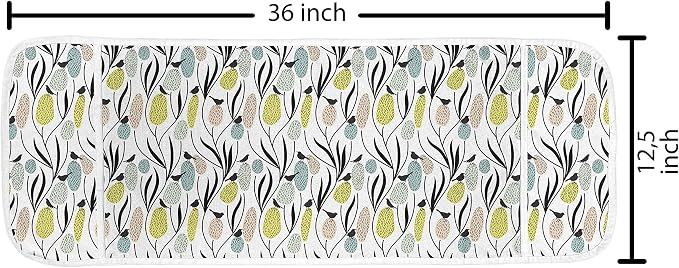 Ambesonne Spring Microwave Oven Cover, Abstract Botanical Pattern - Image 2