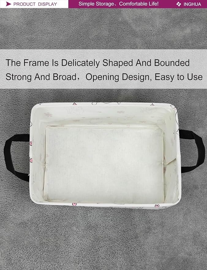 Rectangular Storage Basket Fabric Organizer Bin - Image 8
