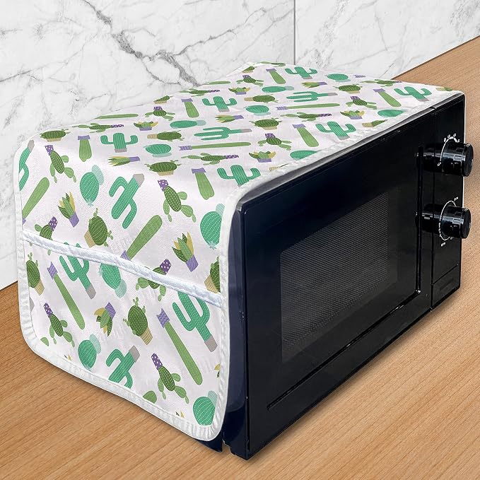Ambesonne Cactus Microwave Oven Cover, Upside down Plants Graphic Design by Ambesonne