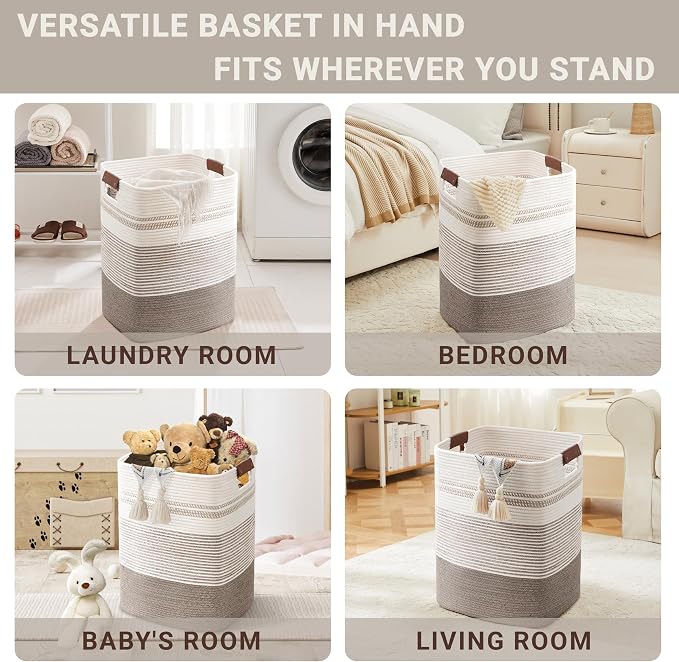 85L Tall Laundry Hamper with Handles - Image 4