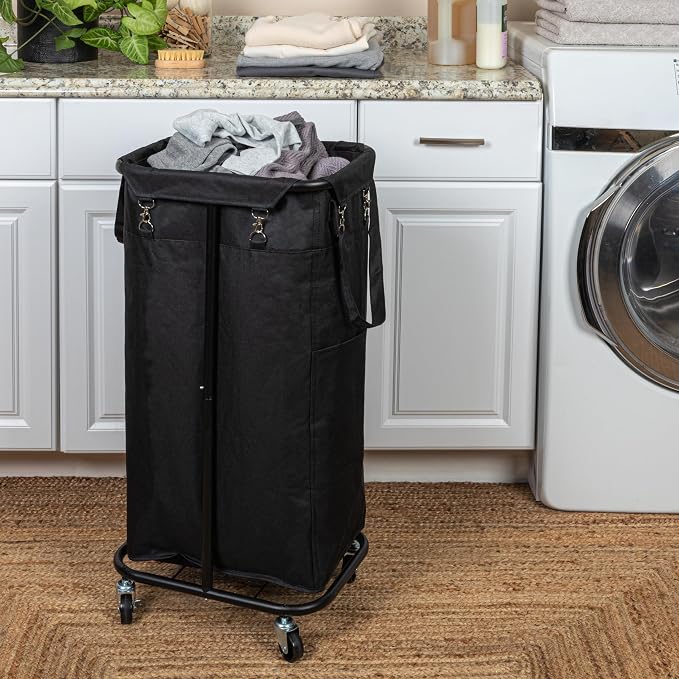 Household Essentials Rolling Laundry Hamper - Image 3