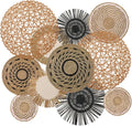 Tatuo 11 Pcs Boho Wall Basket Decor Decorative Bulrush Woven Basket Wall Decor by Tatuo