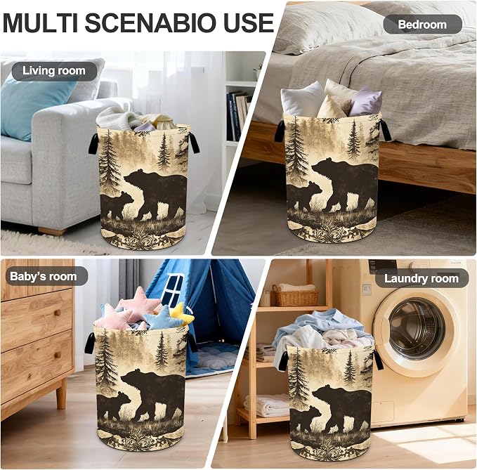 Bear Laundry Basket Storage Bin Foldable Laundry Hamper Clothes Storage Bucket - Image 6