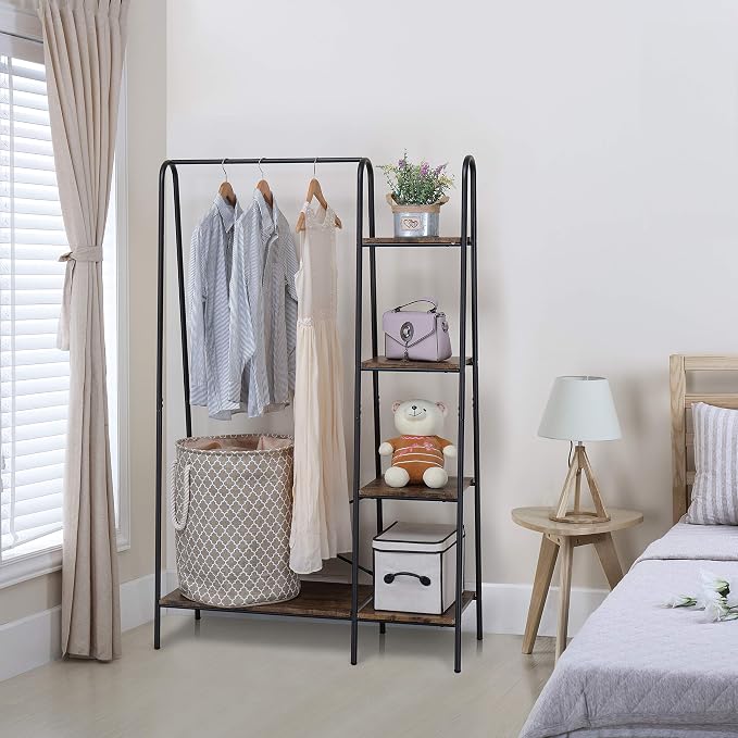 Finnhomy Rustic Clothes Rack, Clothing Rack - Image 2