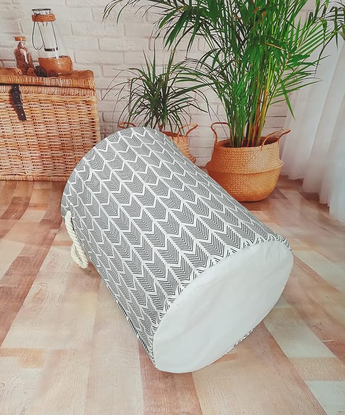 Round Laundry Basket Storage Bins Nursery Hamper Gift Baskets - Image 5