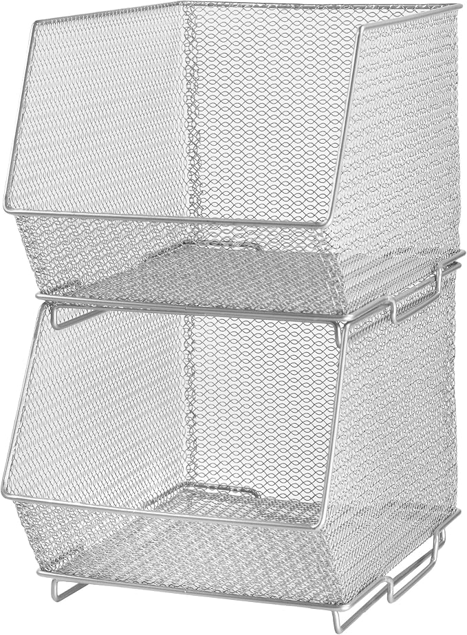 YBM HOME Mesh Stacking Bin Storage Containers by YBMHome