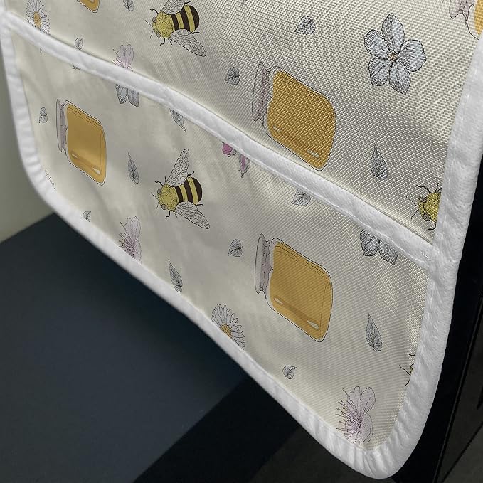 Ambesonne Bee Microwave Oven Cover, Continuous Pattern of Honey Jars Animals - Image 3