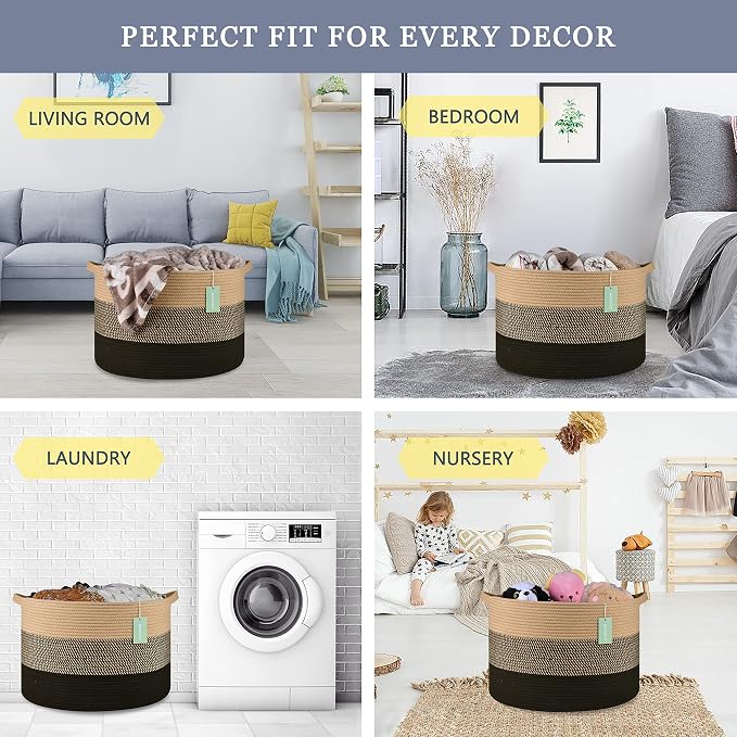 Extra Large Blanket Basket 87L, Laundry Hamper, Baby Nursery Hamper - Image 3