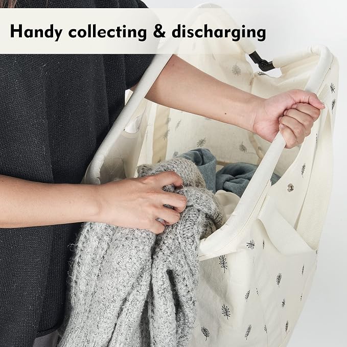 JOMOLA Collapsible Laundry Hamper 70L Large Foldable Laundry Basket Canvas - Image 3