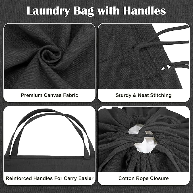 Canvas Laundry Bag 33"Wx 35"H, Thick Canvas Laundry Bag - Image 4