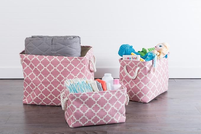 DII Polyester Container with Handles, Lattice Storage Bin - Image 4