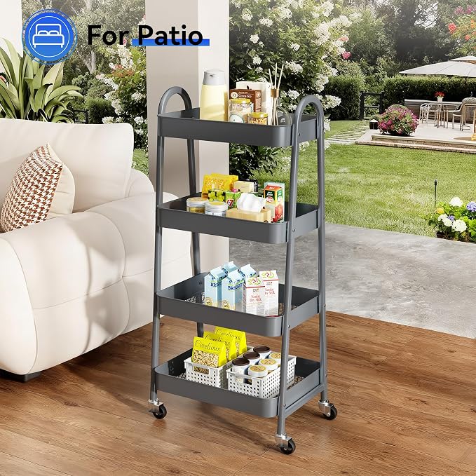 NEWBULIG 4-Tier Rolling Utility Cart - Image 8