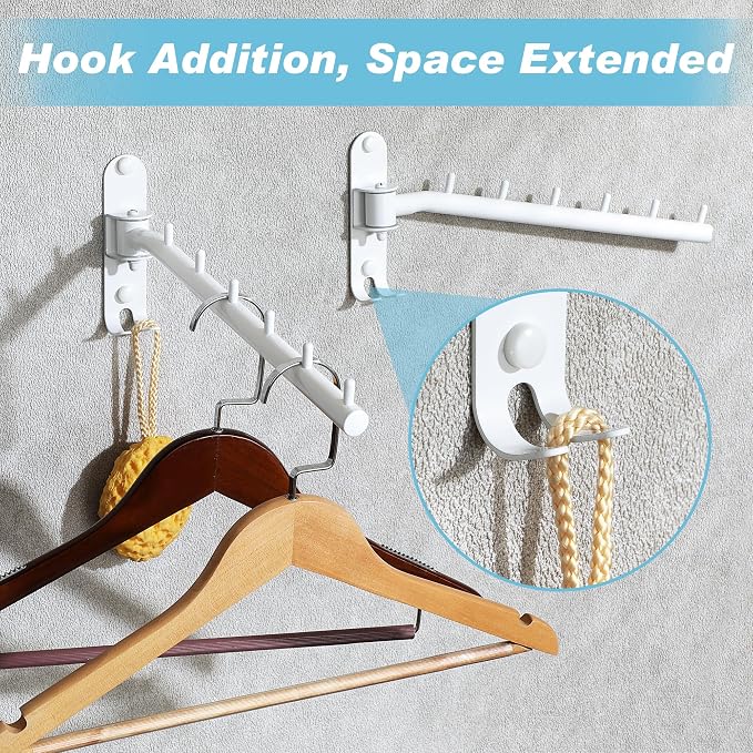 Alise Wall Mounted Drying Rack, Swivel Clothes Drying Rack Stainless Steel - Image 3